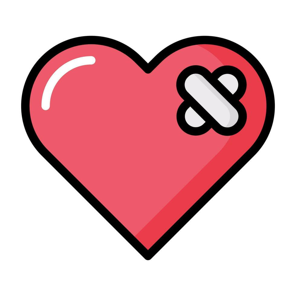 Broken heart icon. vector