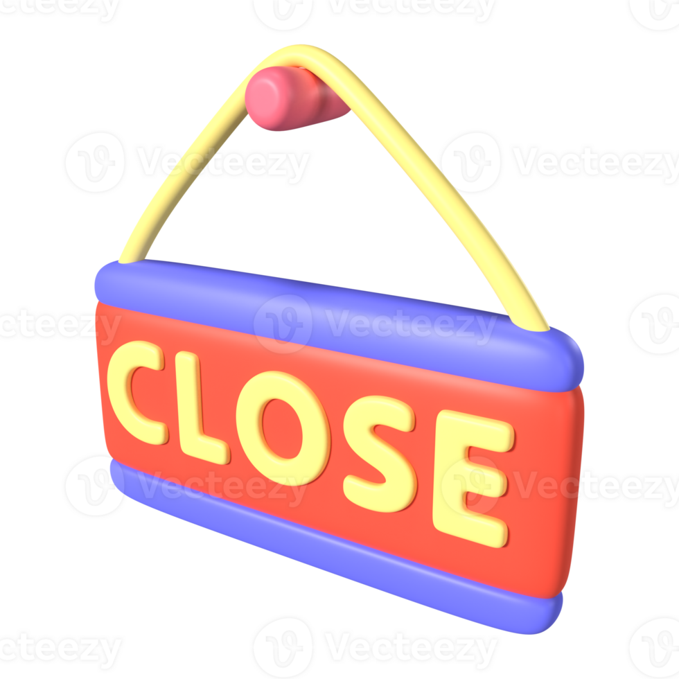 Close Sign 3D Illustration Icon png