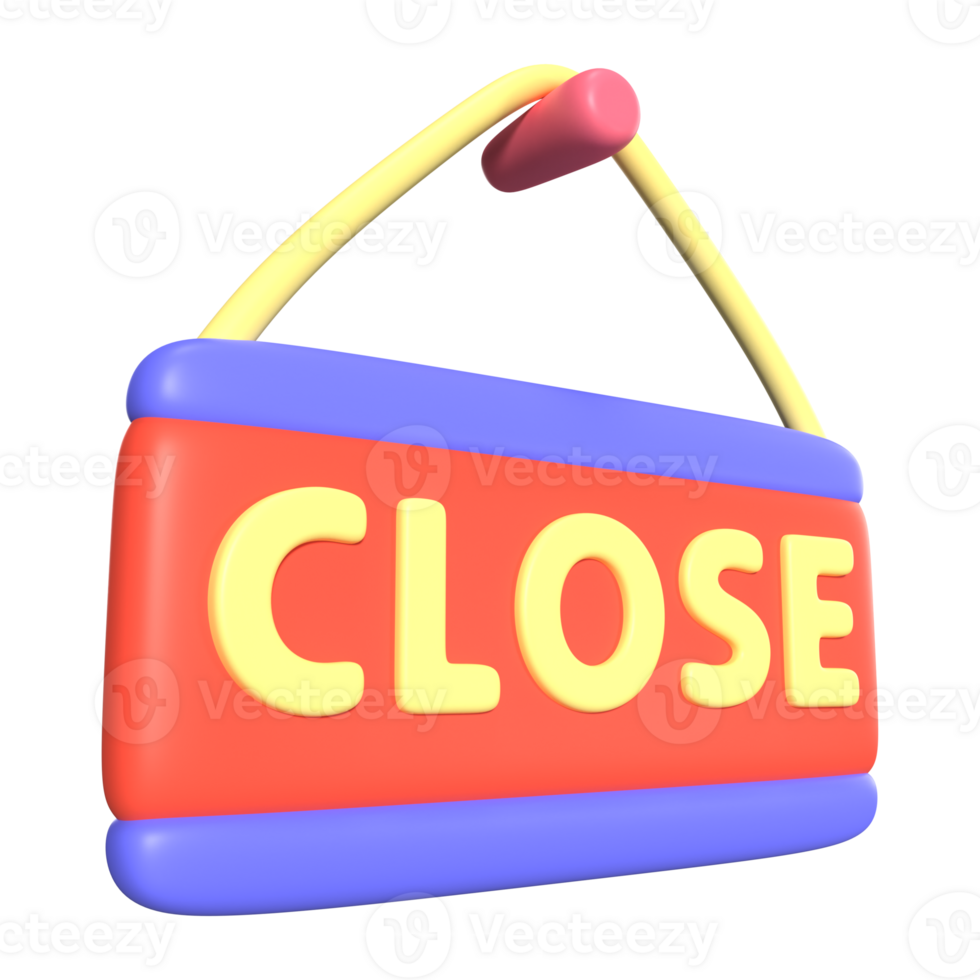 Close Sign 3D Illustration Icon png