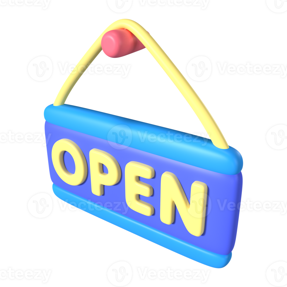 Open Sign 3D Illustration Icon png