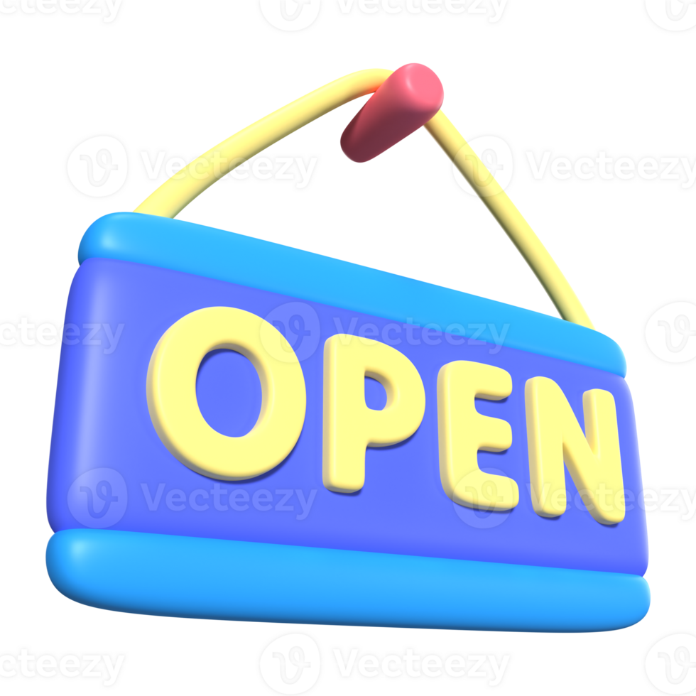 Open Sign 3D Illustration Icon png