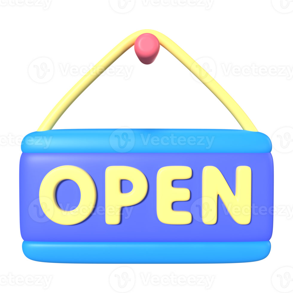 Open Sign 3D Illustration Icon png