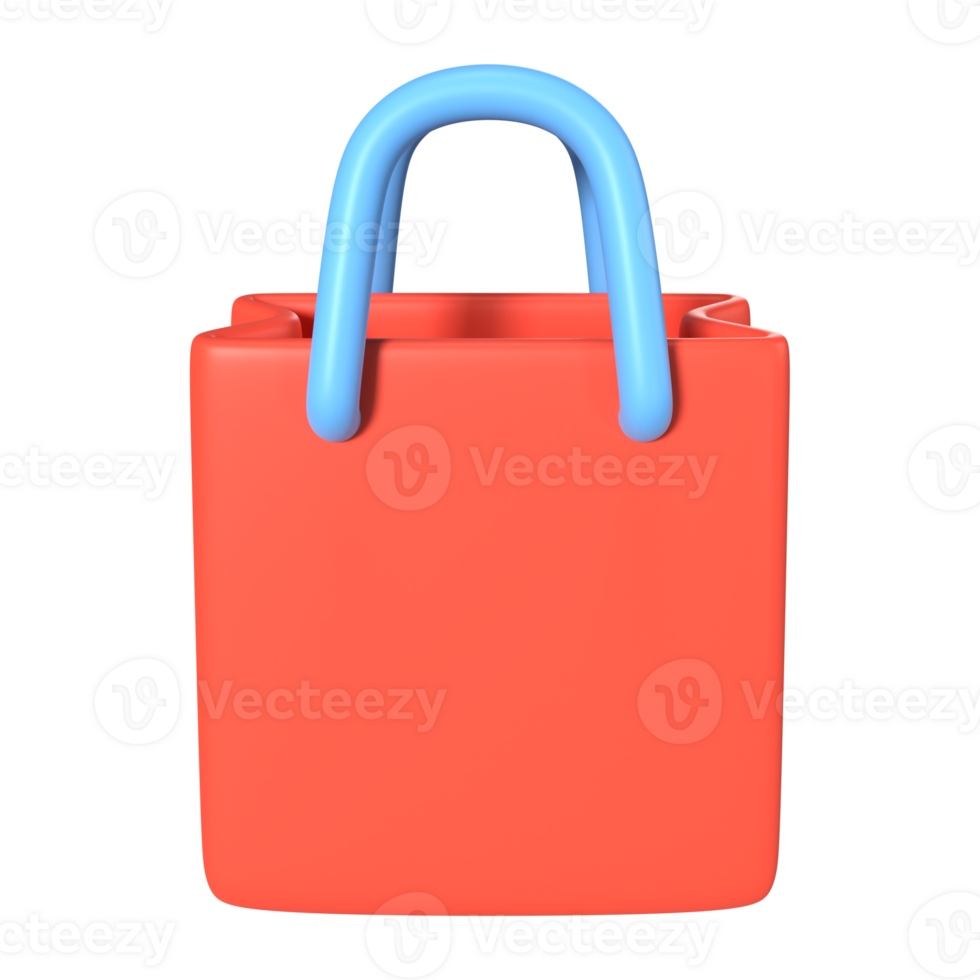 Shopping Bag Empty 3D Illustration Icon png