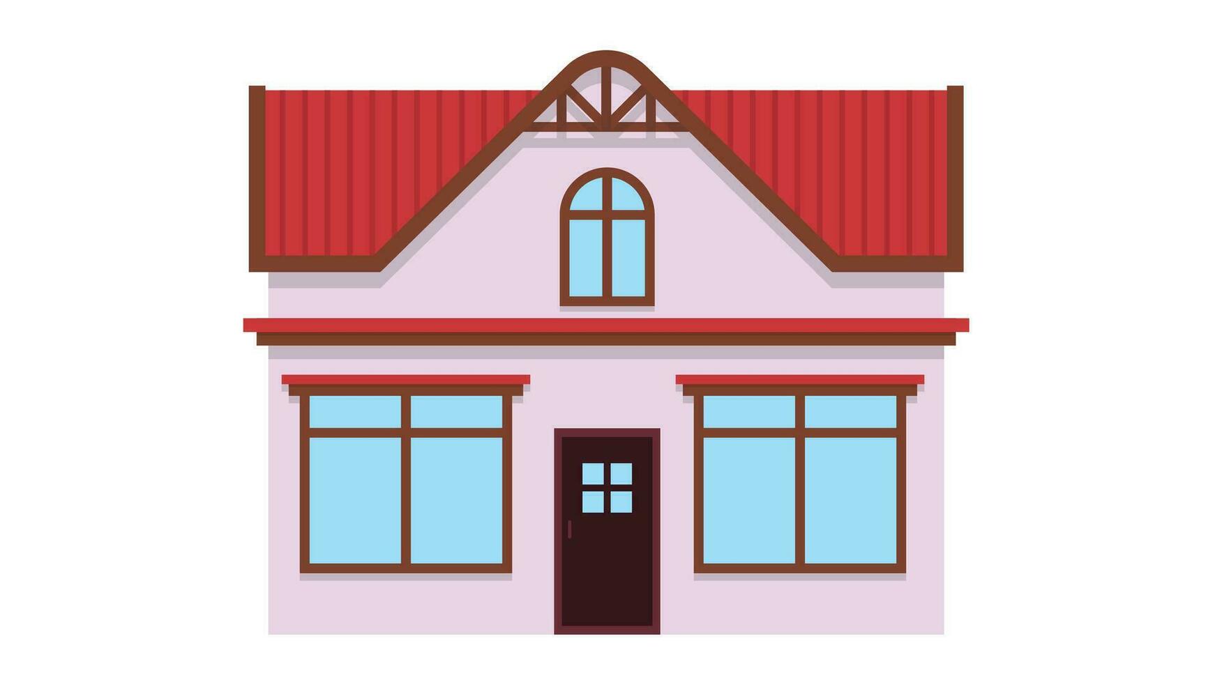 Simple suburban house. flat style living house. vector illustration