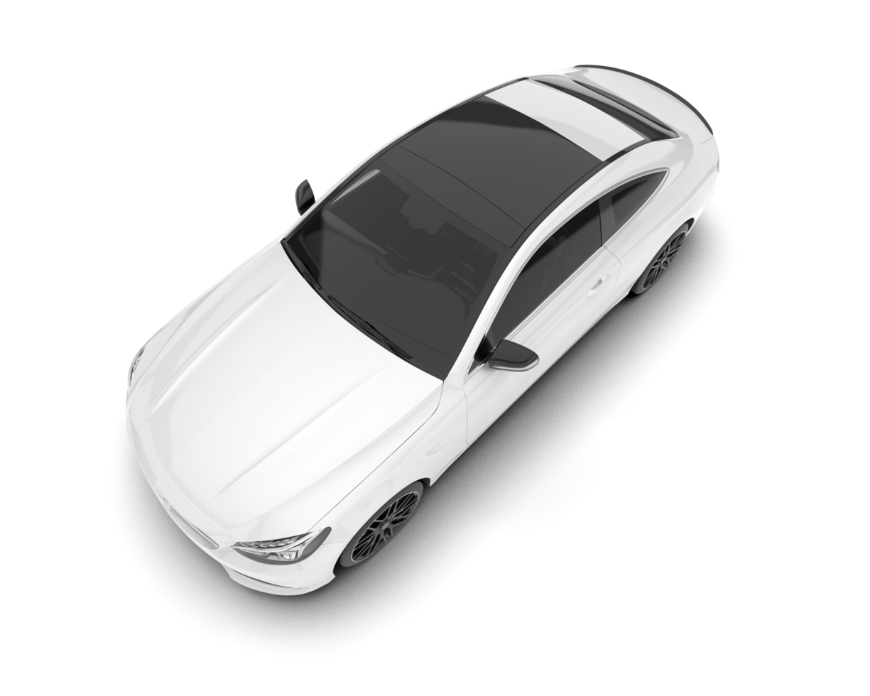White modern car on transparent background. 3d rendering - illustration png