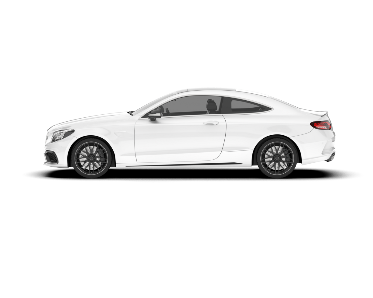 White modern car on transparent background. 3d rendering - illustration png