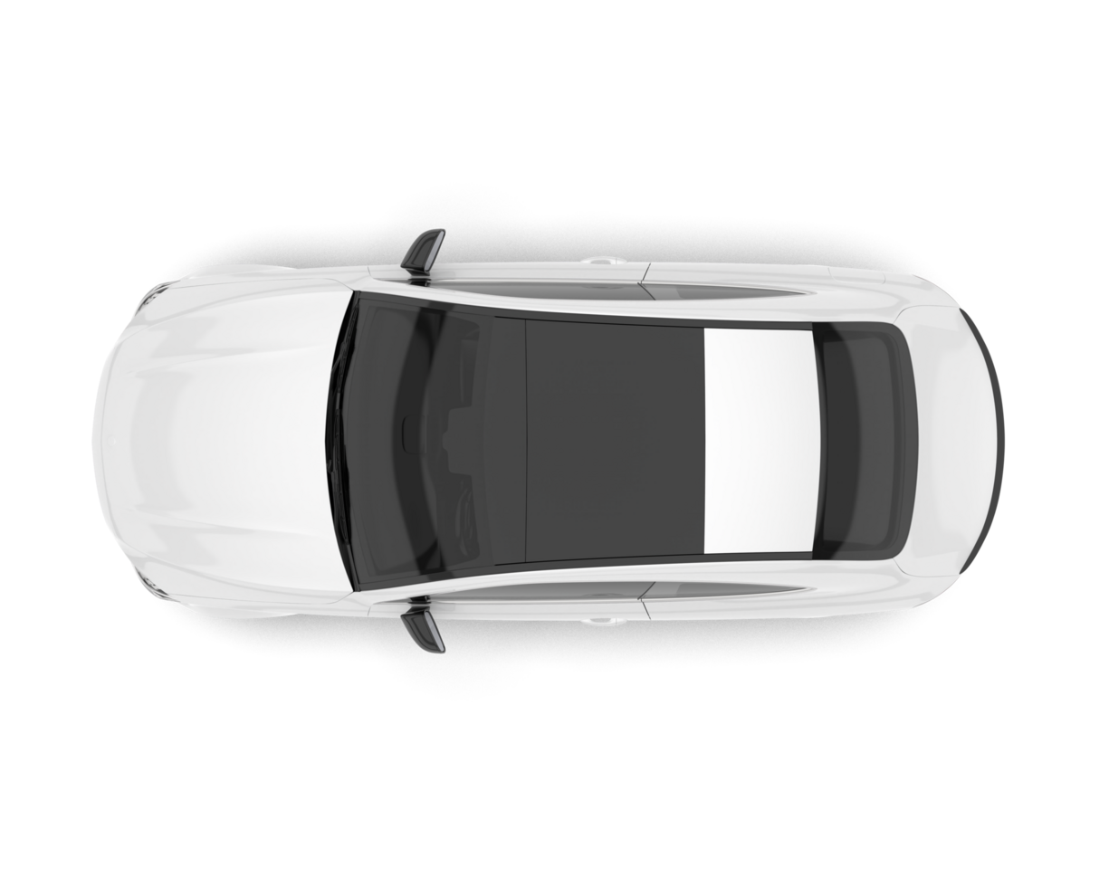White modern car on transparent background. 3d rendering - illustration png