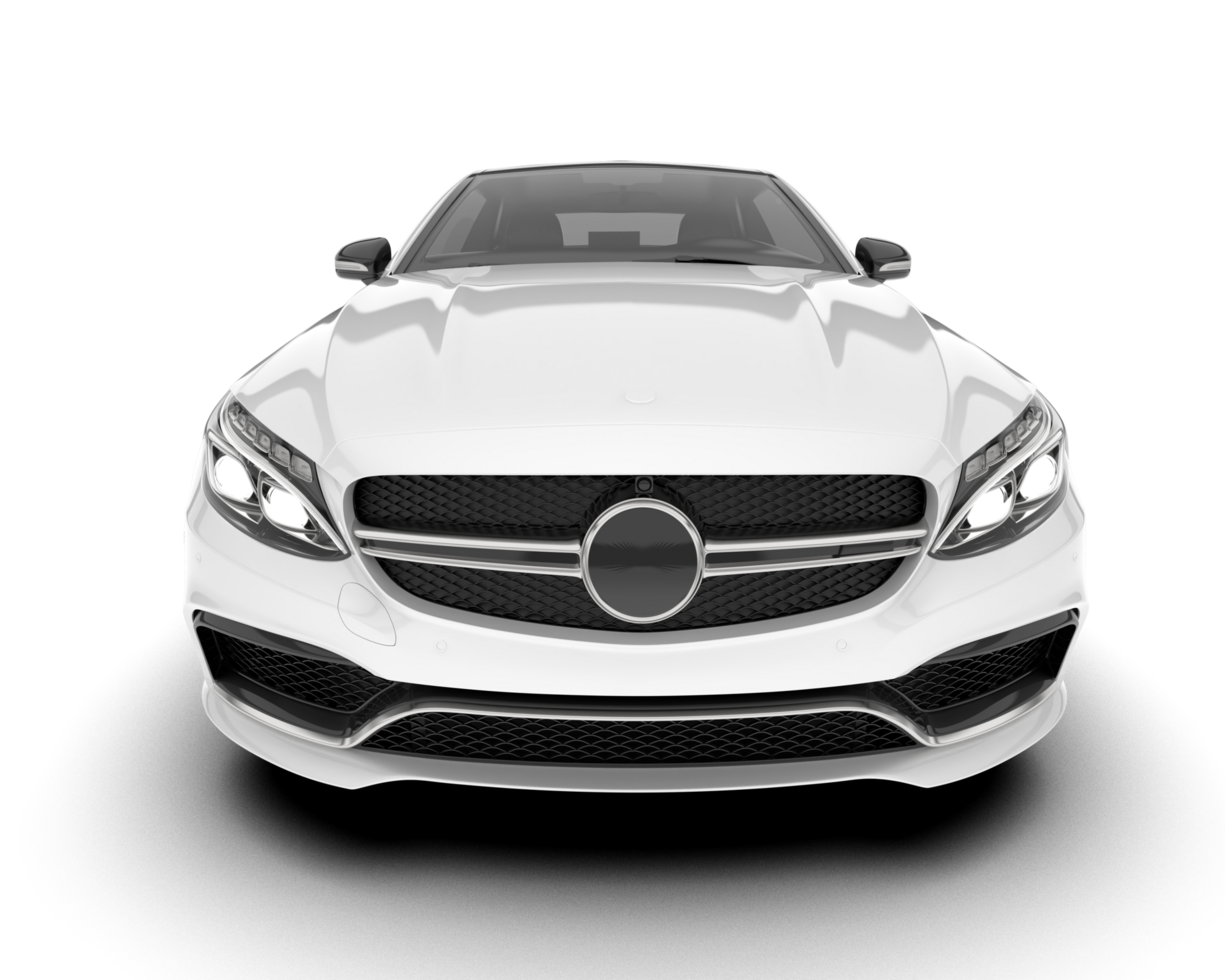 White modern car on transparent background. 3d rendering - illustration png