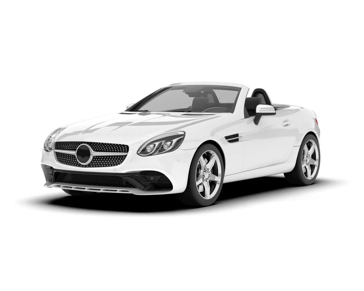 White modern car on transparent background. 3d rendering - illustration png