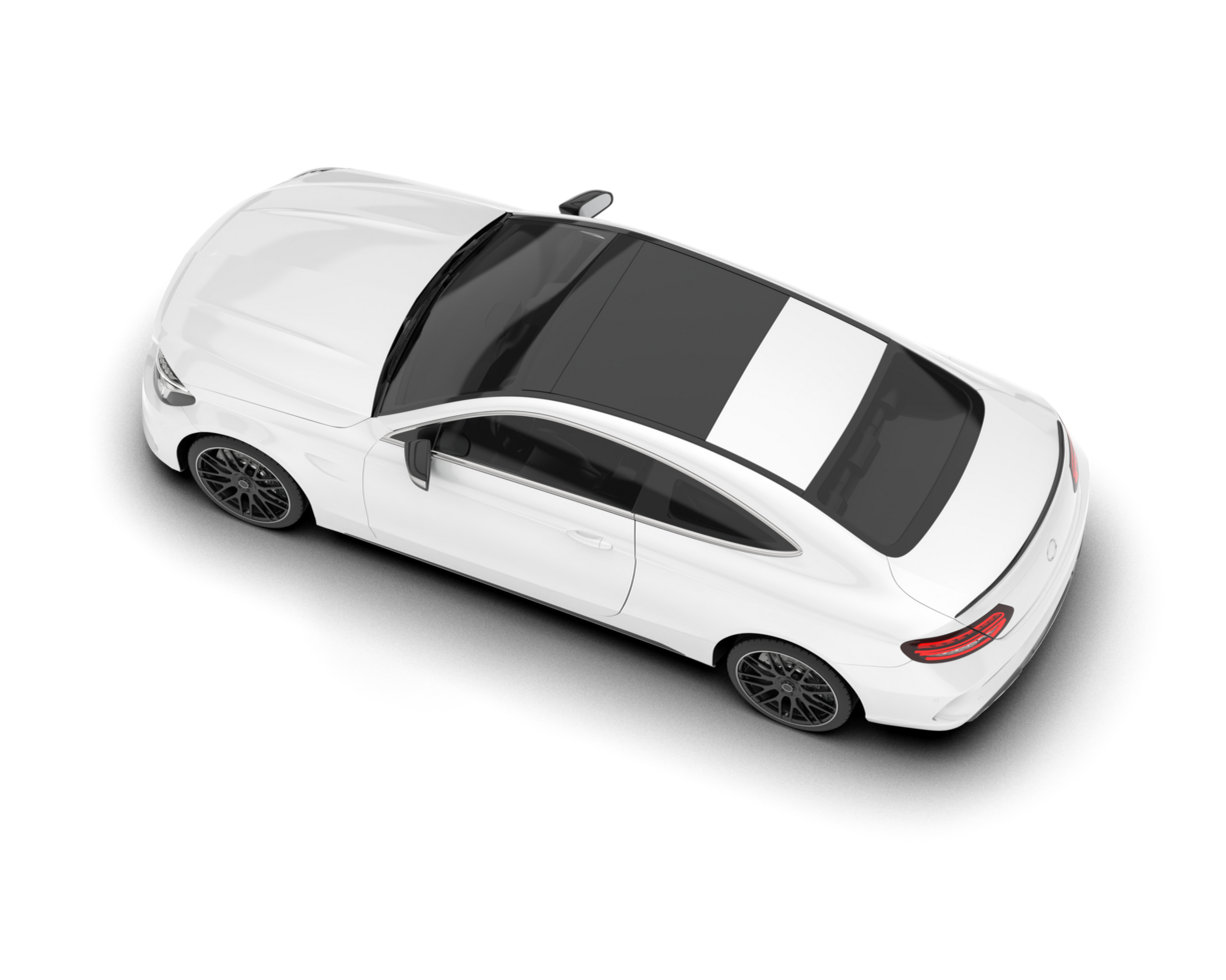 vit modern bil på transparent bakgrund. 3d tolkning - illustration png