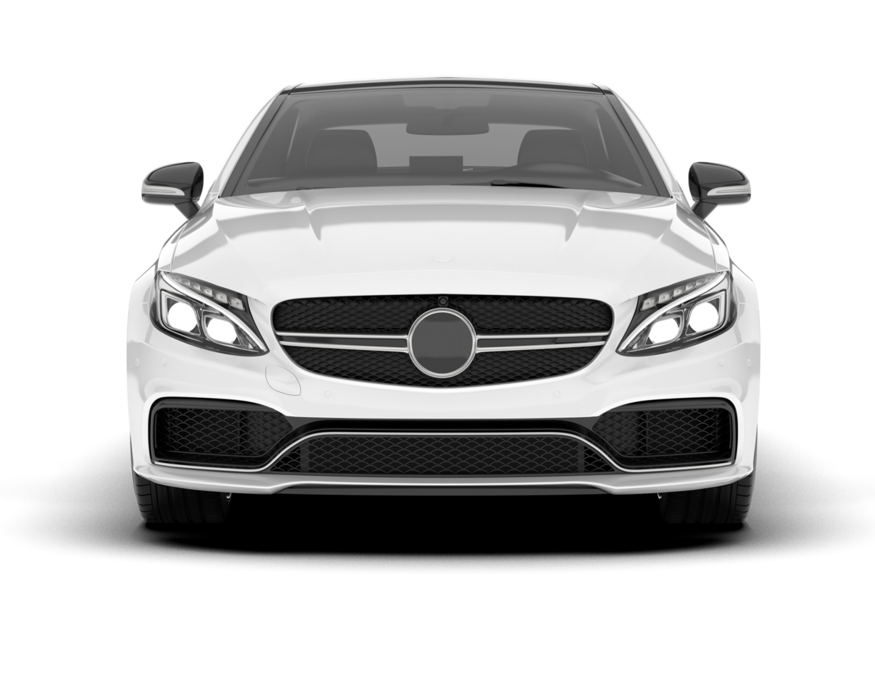 White modern car on transparent background. 3d rendering - illustration png