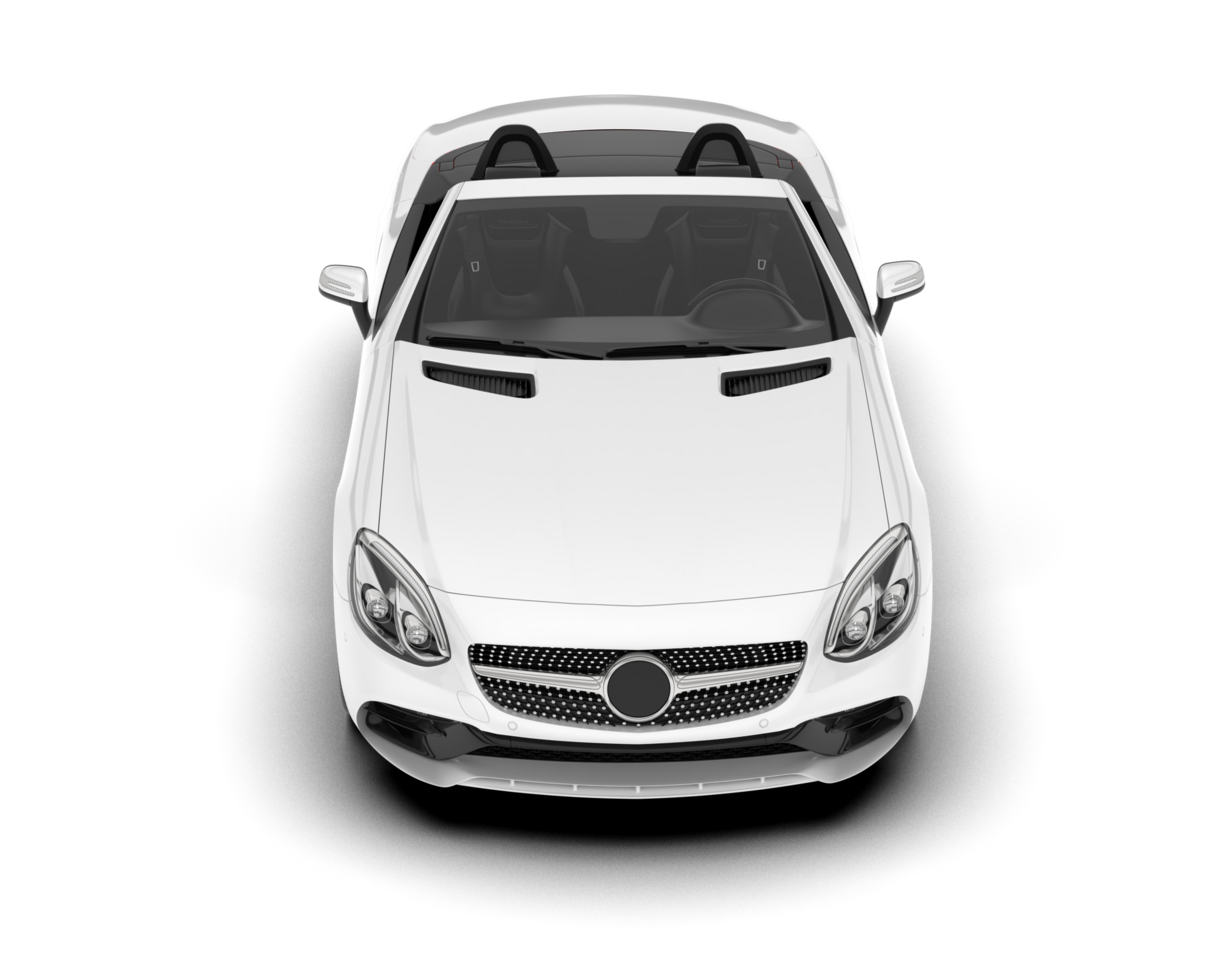 White modern car on transparent background. 3d rendering - illustration png