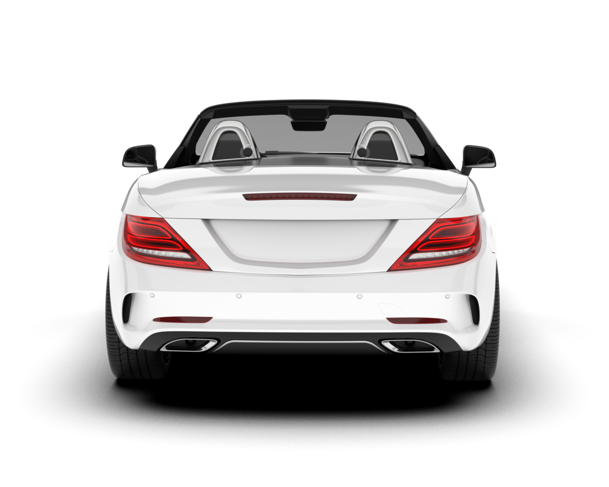 White modern car on transparent background. 3d rendering - illustration png