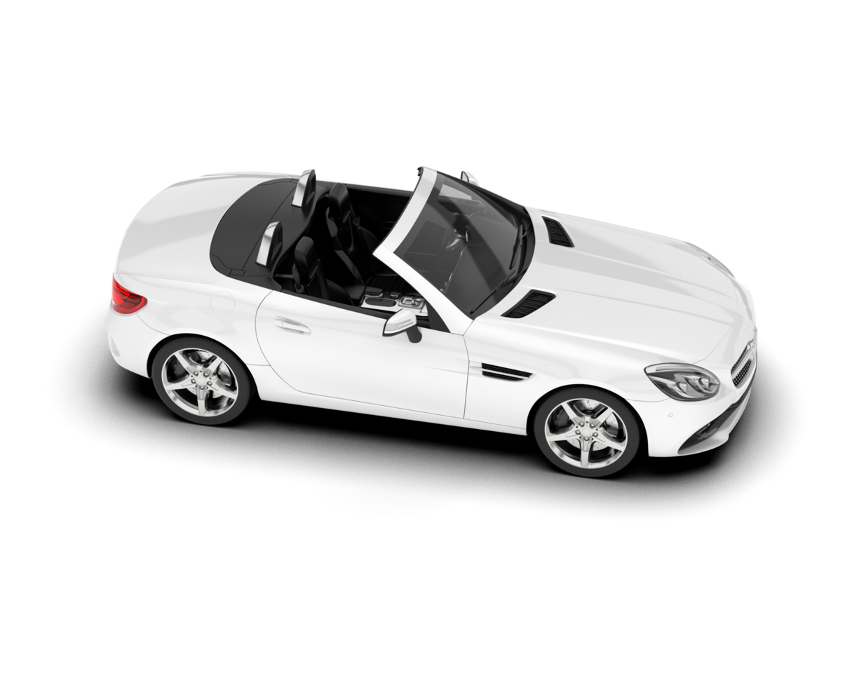 White modern car on transparent background. 3d rendering - illustration png