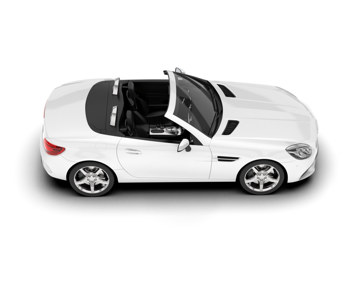 White modern car on transparent background. 3d rendering - illustration png