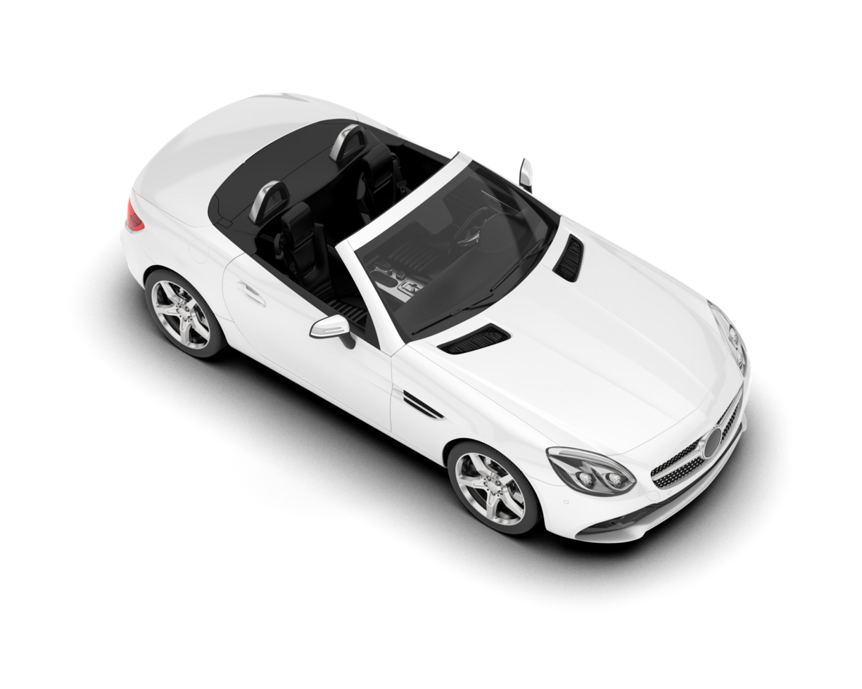 White modern car on transparent background. 3d rendering - illustration png