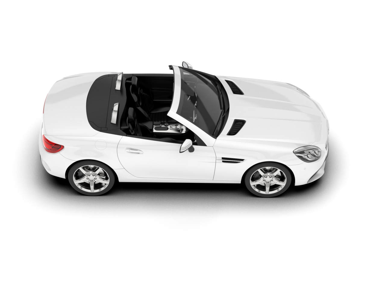 White modern car on transparent background. 3d rendering - illustration png