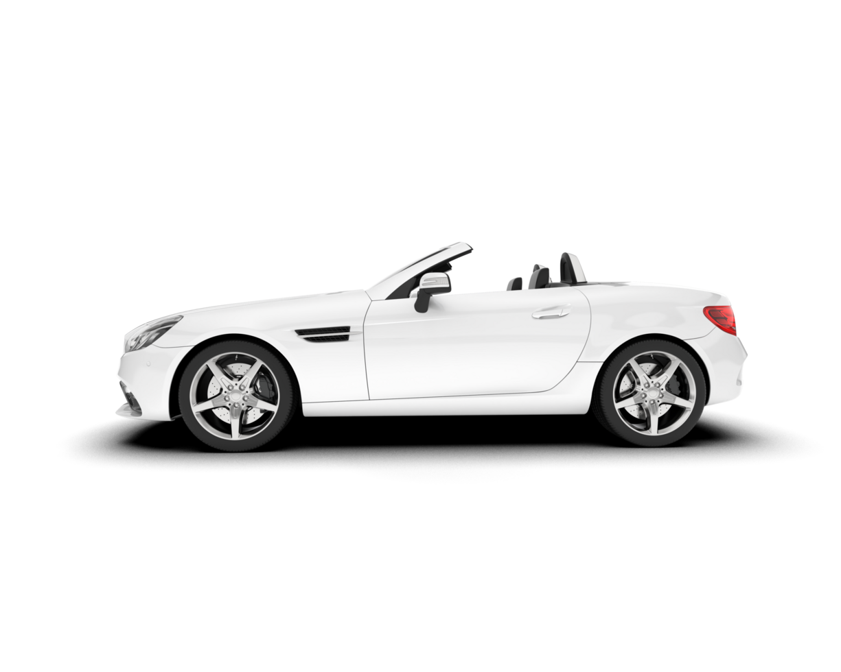 White modern car on transparent background. 3d rendering - illustration png