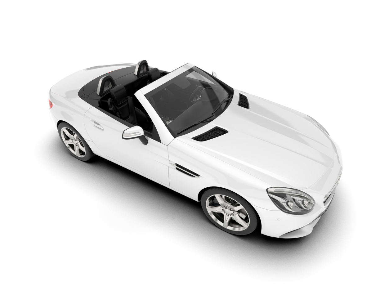 White modern car on transparent background. 3d rendering - illustration png