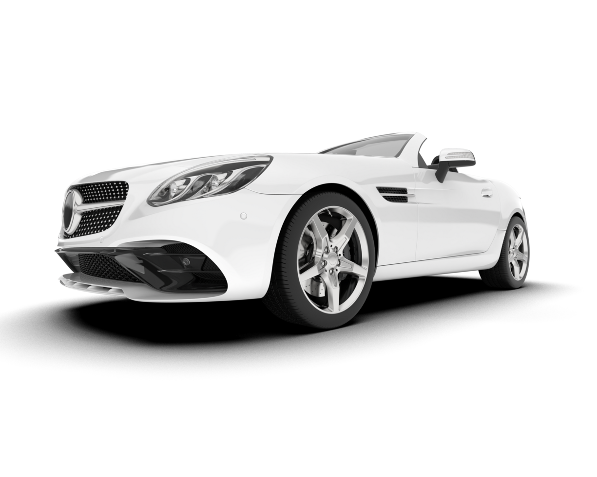 White modern car on transparent background. 3d rendering - illustration png