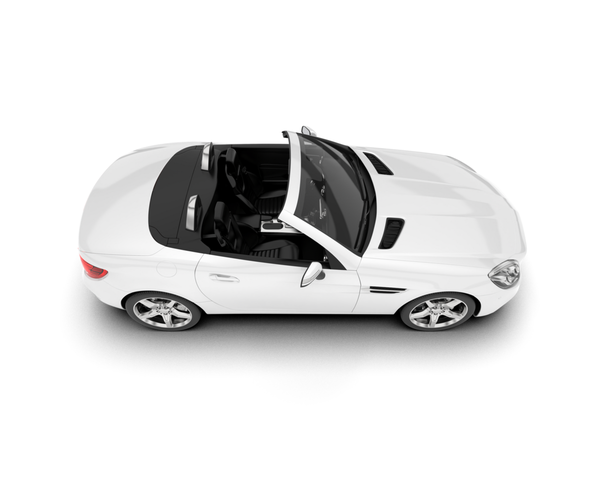 White modern car on transparent background. 3d rendering - illustration png