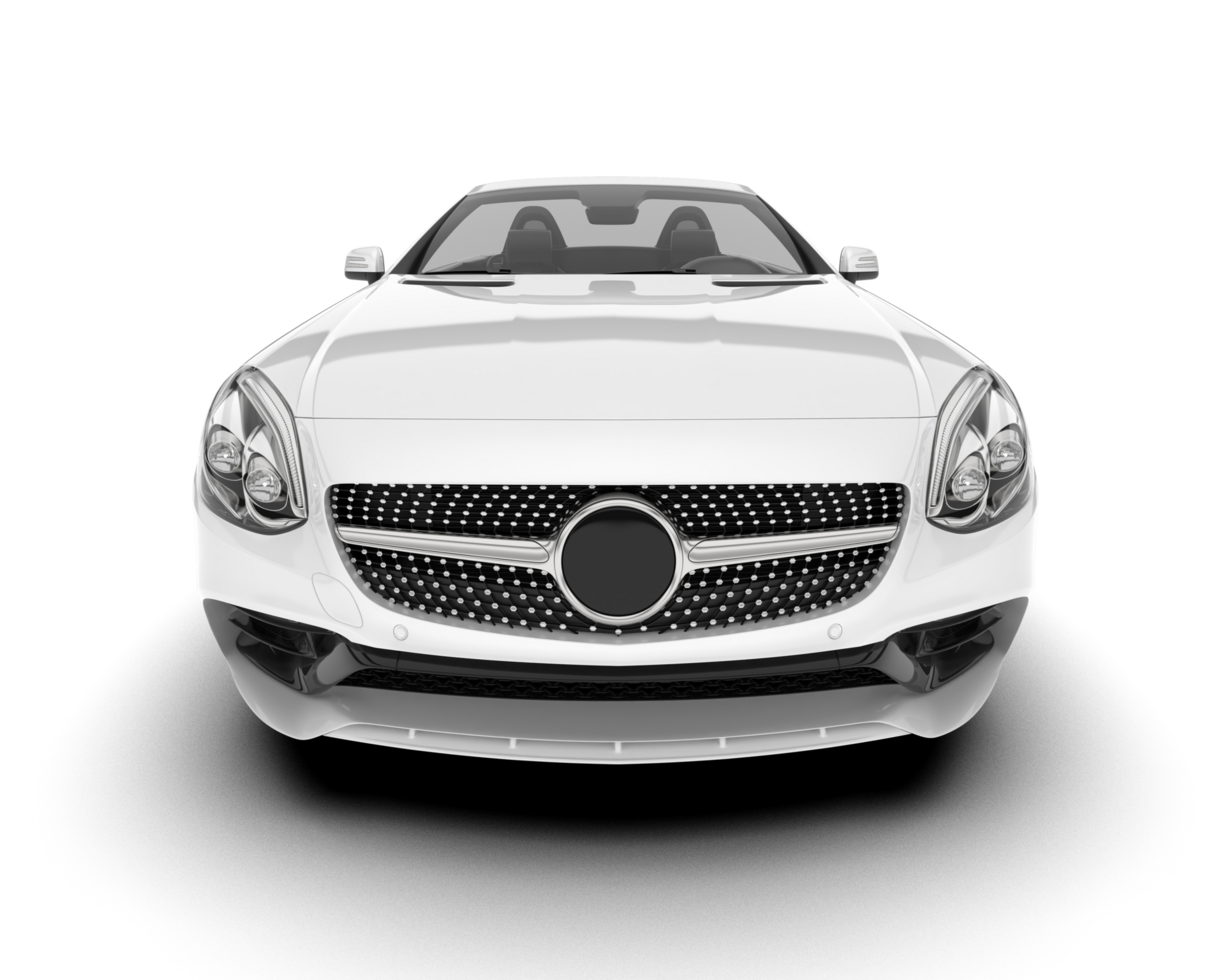 White modern car on transparent background. 3d rendering - illustration png