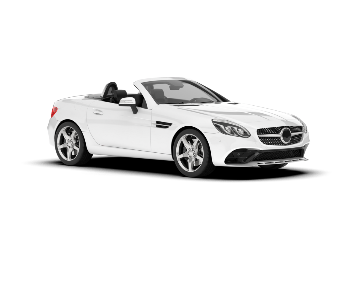 White modern car on transparent background. 3d rendering - illustration png