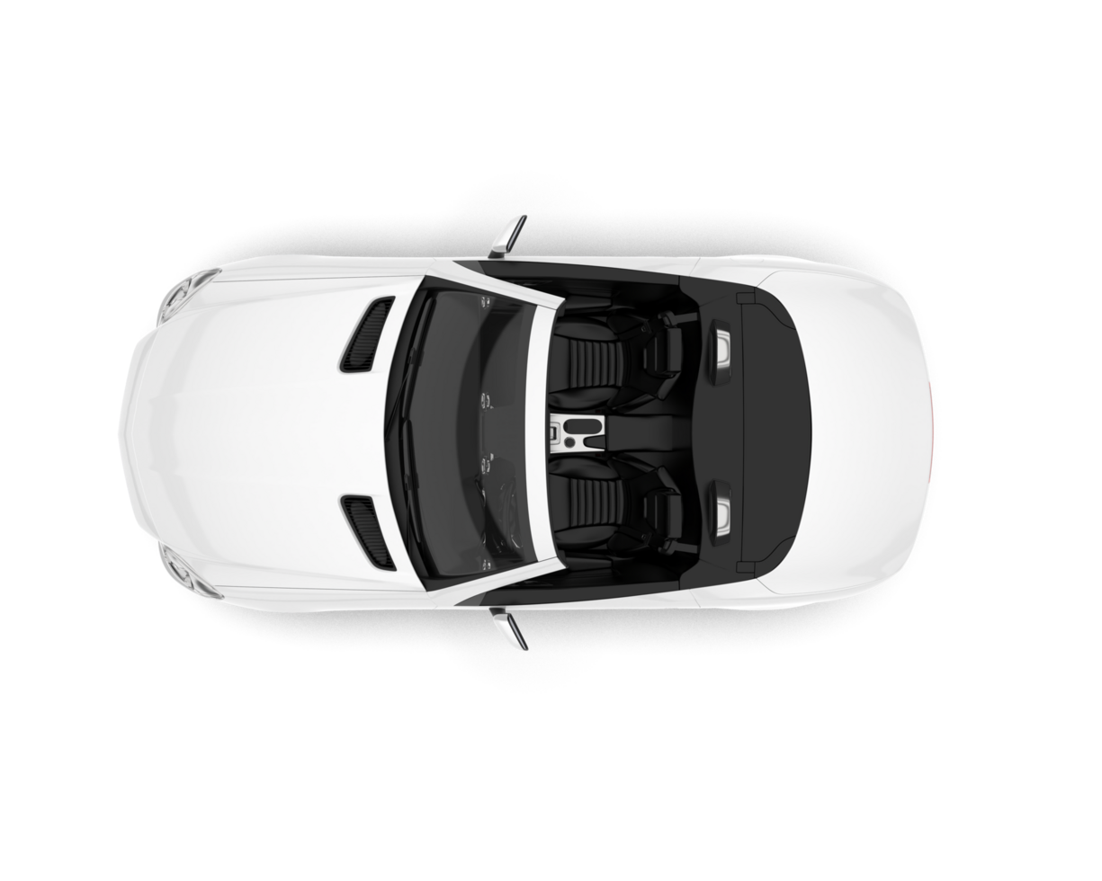 White modern car on transparent background. 3d rendering - illustration png