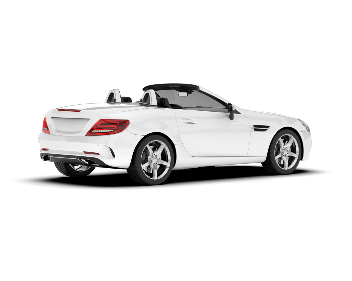 White modern car on transparent background. 3d rendering - illustration png