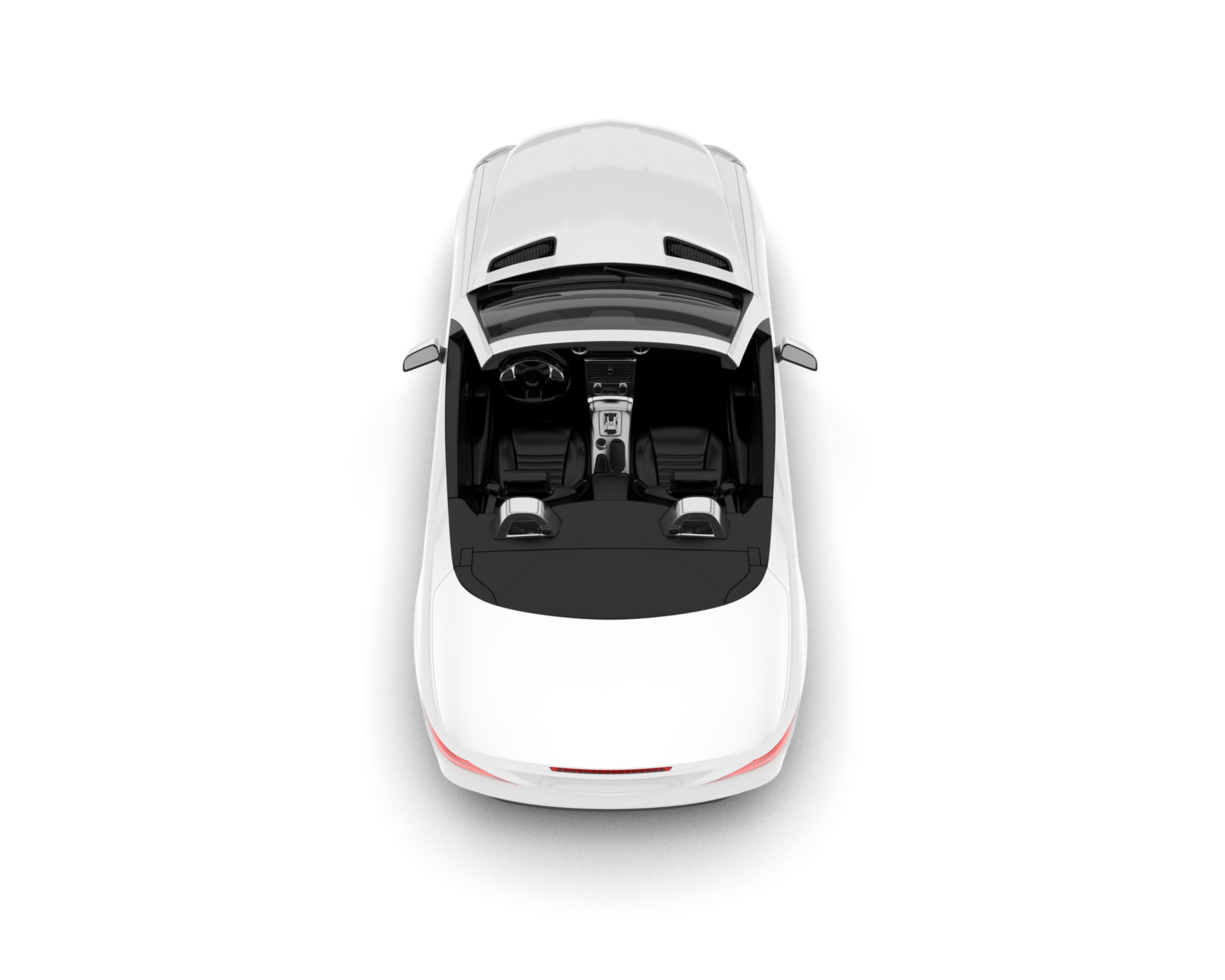White modern car on transparent background. 3d rendering - illustration png
