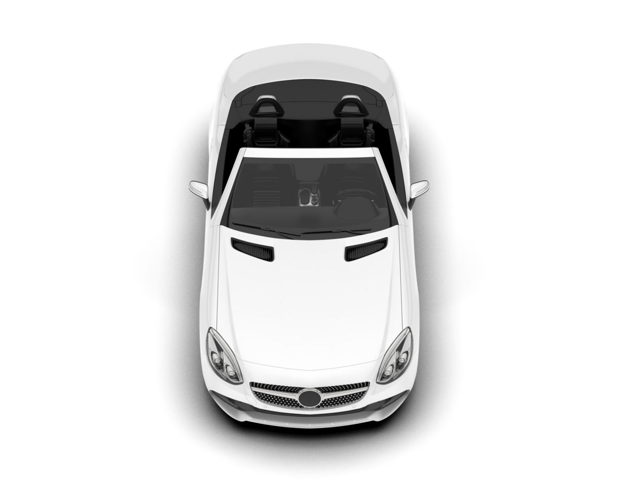 White modern car on transparent background. 3d rendering - illustration png