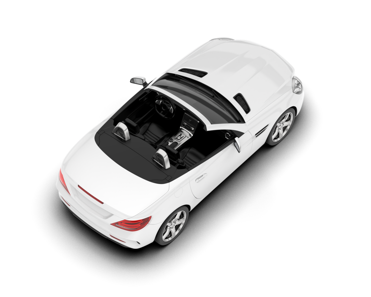 White modern car on transparent background. 3d rendering - illustration png