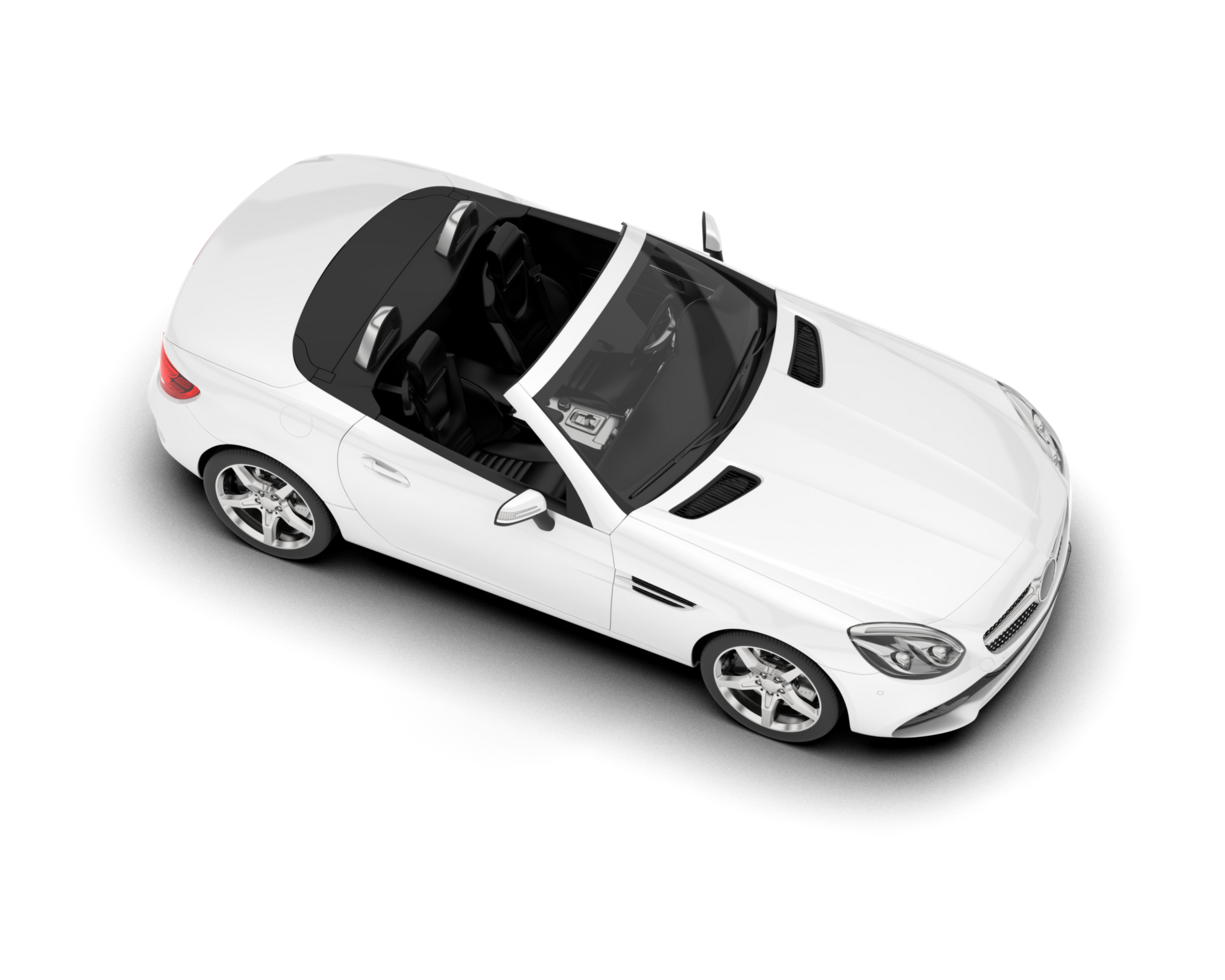White modern car on transparent background. 3d rendering - illustration png