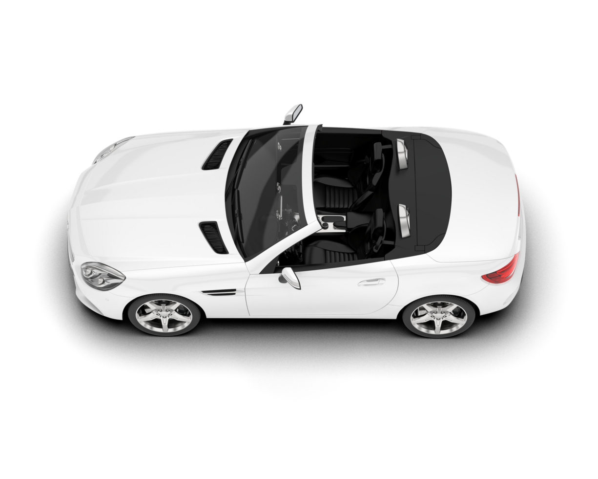 White modern car on transparent background. 3d rendering - illustration png