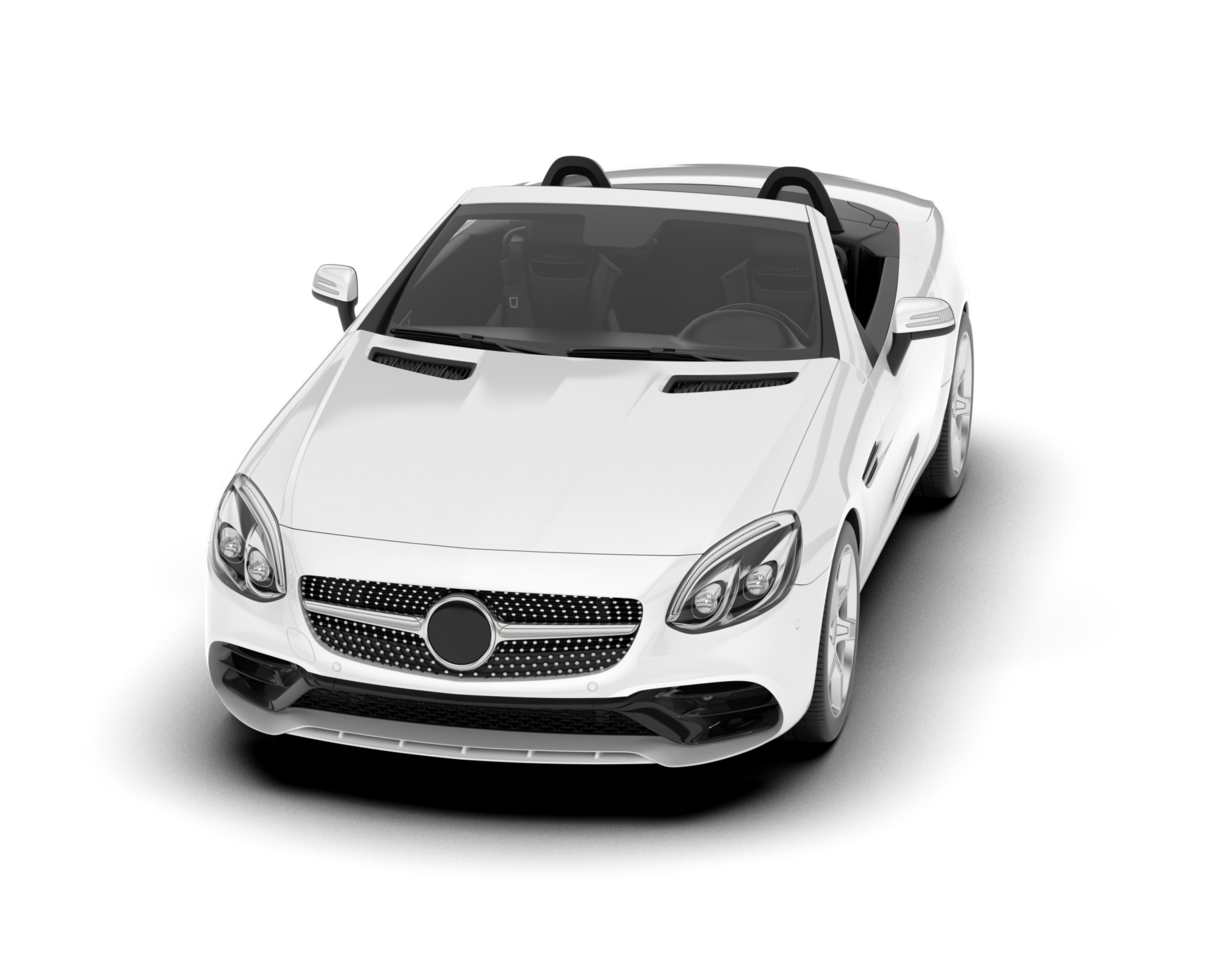 White modern car on transparent background. 3d rendering - illustration png