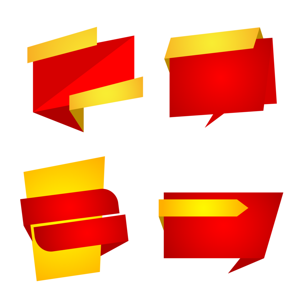 Set offer discount banner red and yellow png