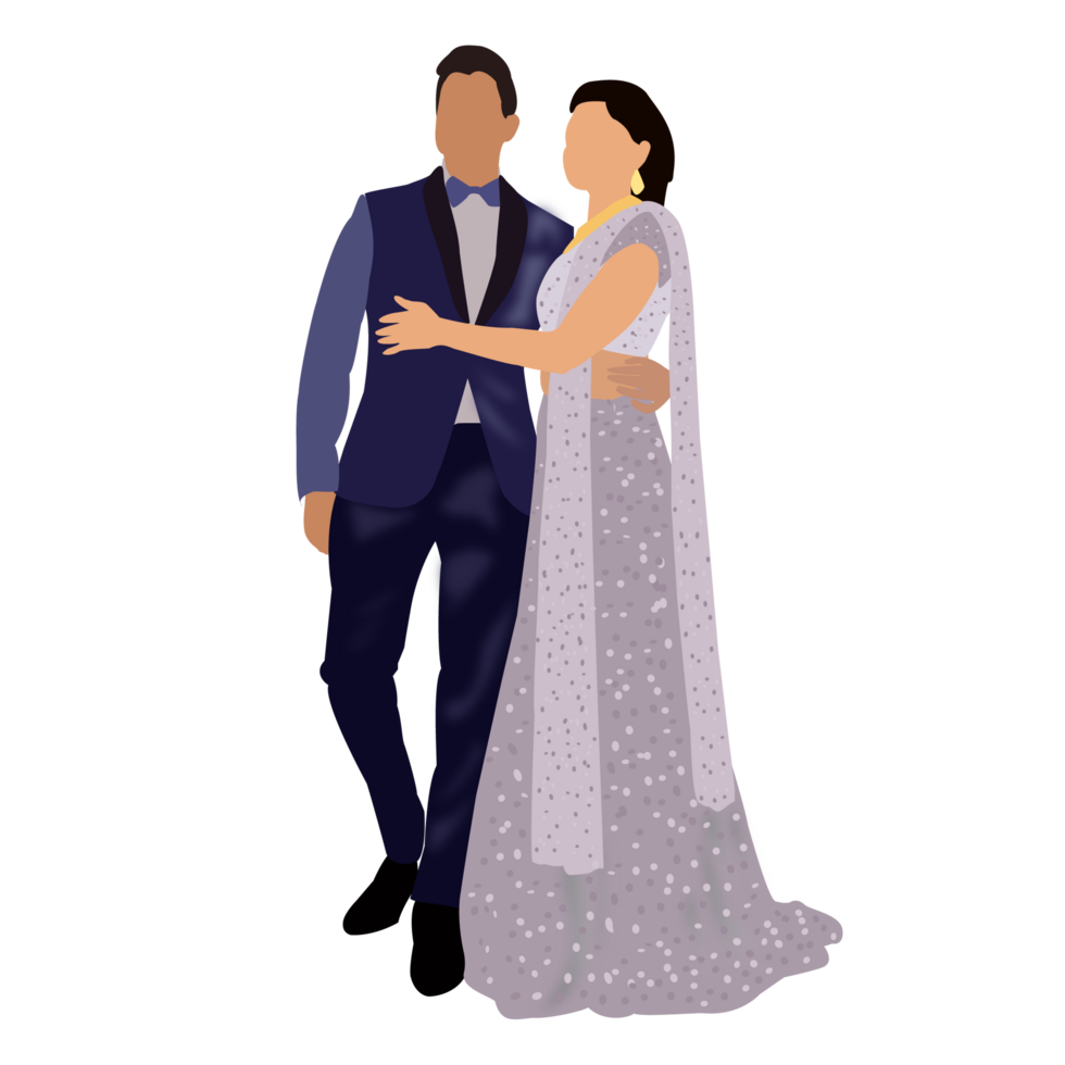 indio lujo novia y novio Boda caricatura gratis descargar png