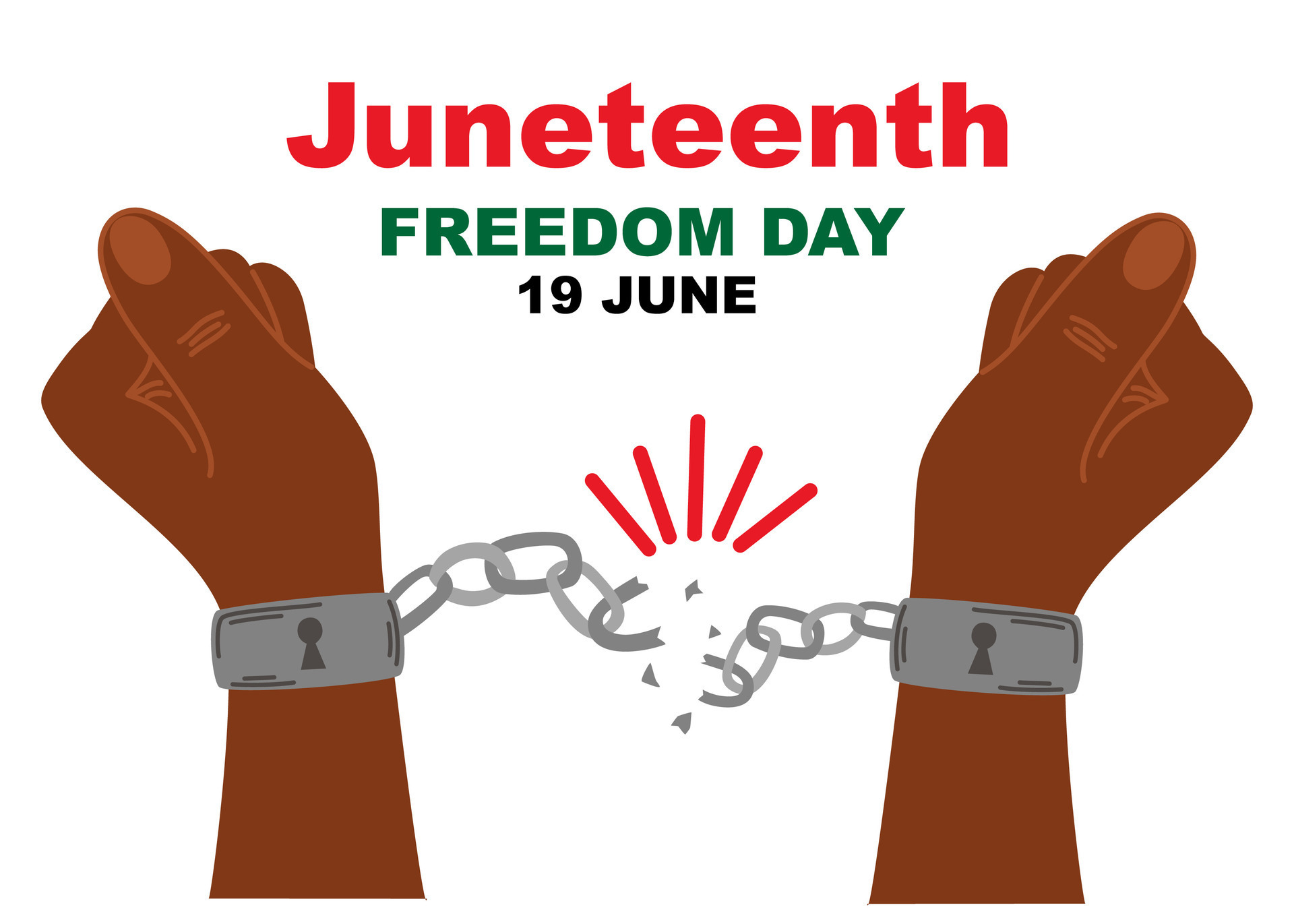 Freedom Day is June 19. Juneteenth. Emancipation Day. Black Arm