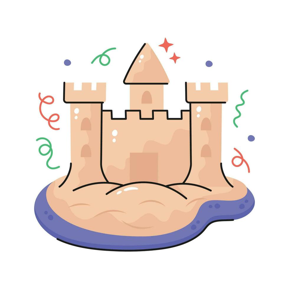Get your hands on this carefully designed vector of sand castle in modern style