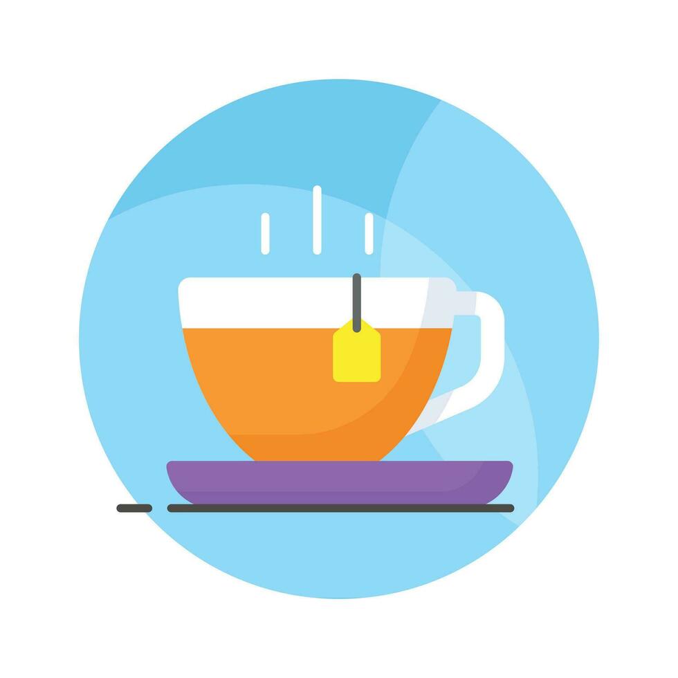 A hot tea cup vector icon design, hot beverage concept