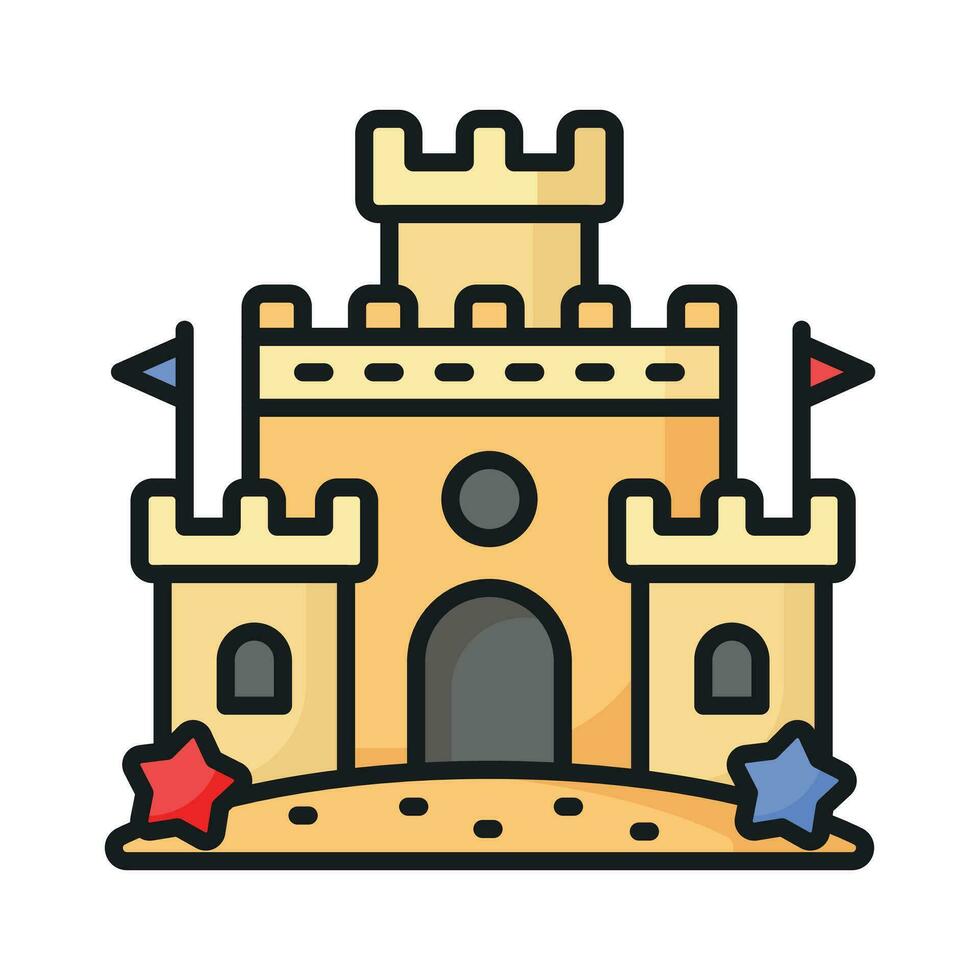 obtener tu manos en esta cuidadosamente diseñado vector de arena castillo en moderno estilo