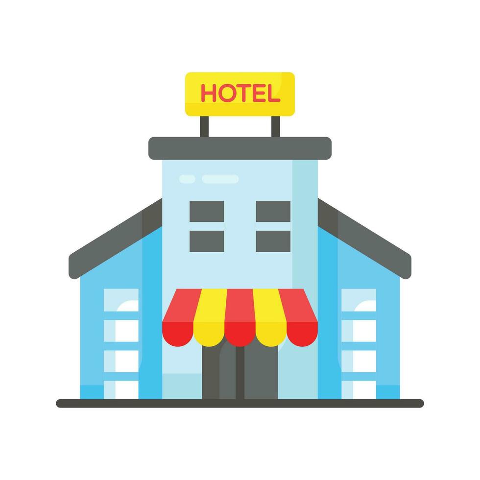 hermosamente diseñado icono de hotel, moderno estilo vector de hotel edificio personalizable y fácil a utilizar