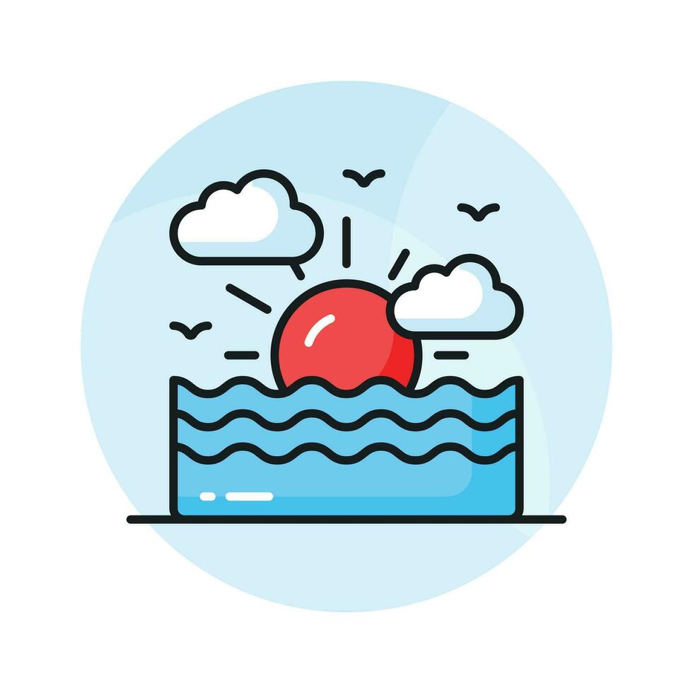 Grab this creatively designed icon of sunset in modern style, premium vector
