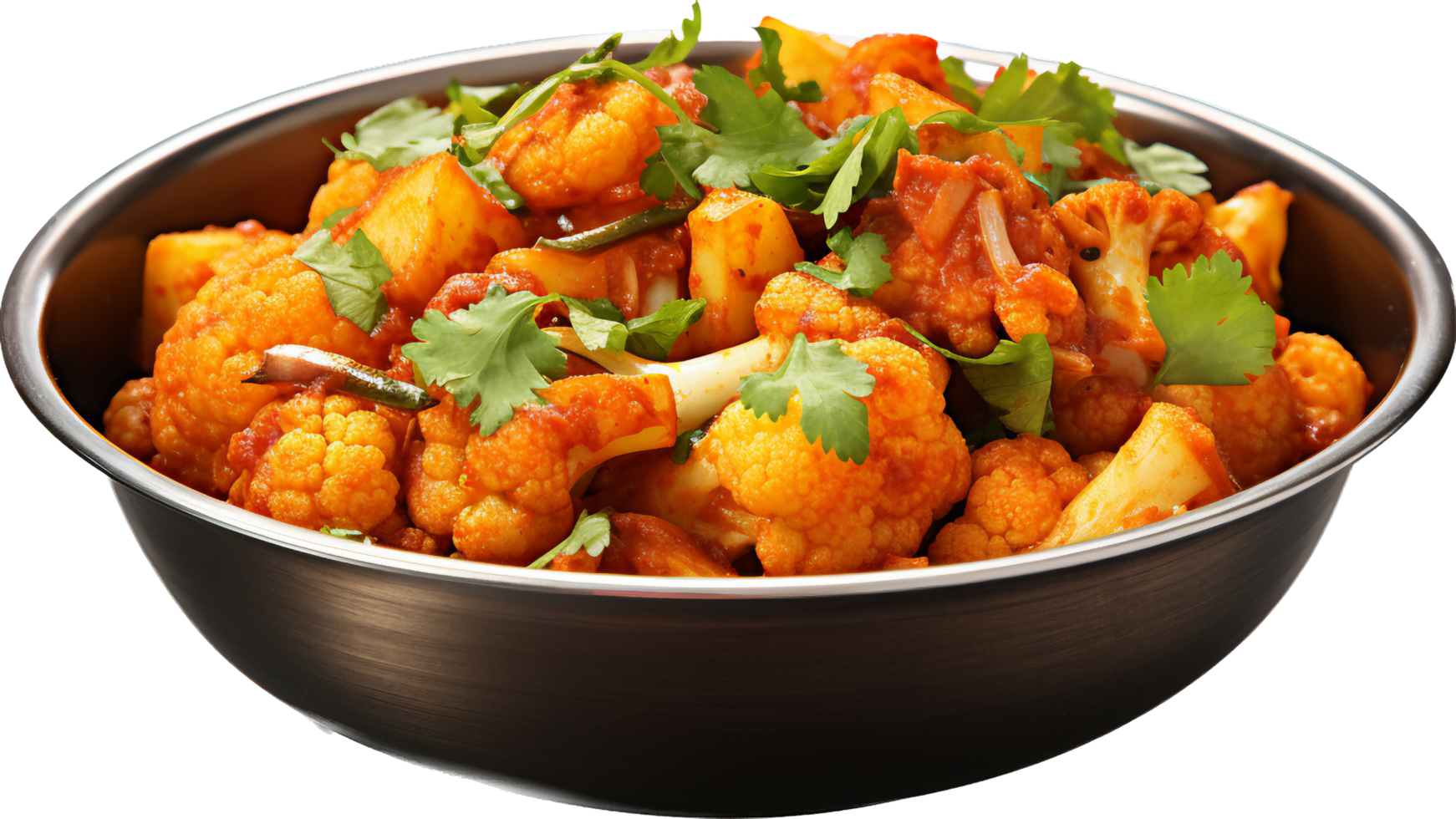 Aloo Gobi png with AI generated.