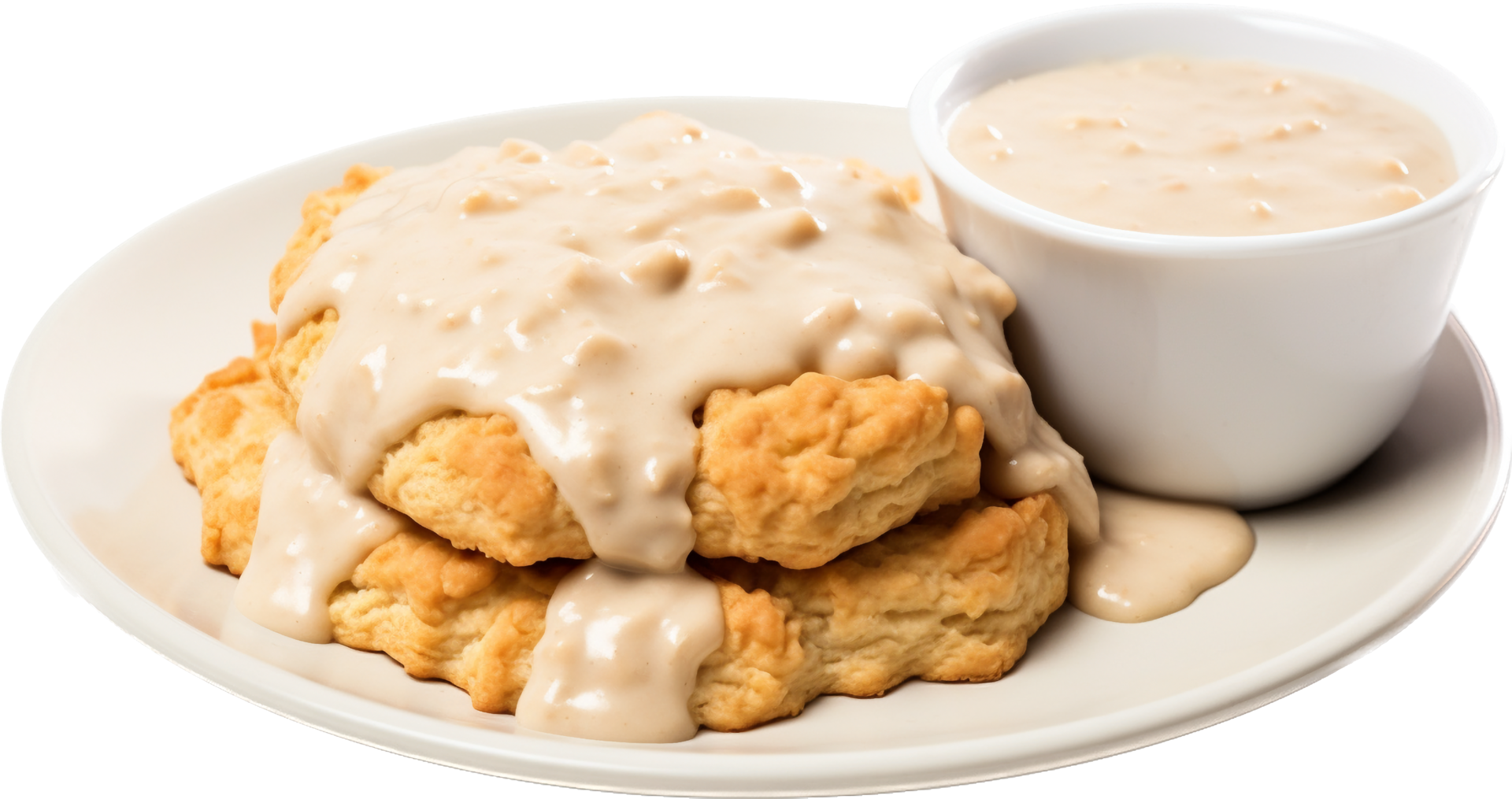Biscuits and gravy png with AI generated. 25268561 PNG