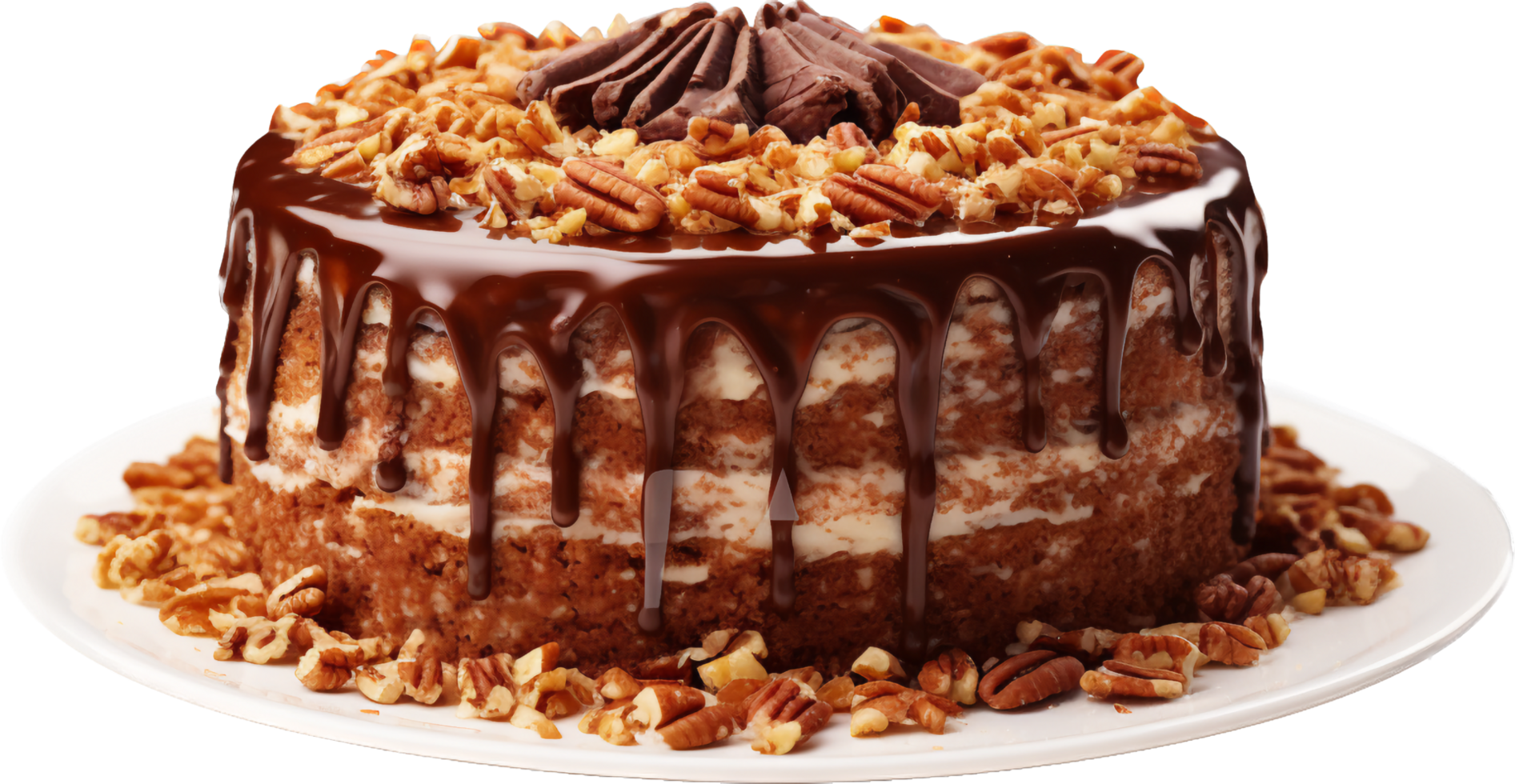 German chocolate cake png with AI generated.