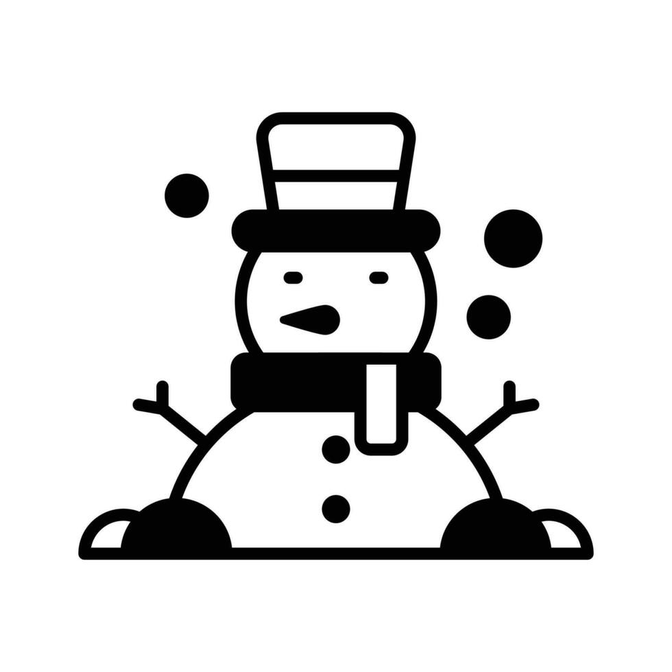 Snowman vector design in trendy style, isolated on white background