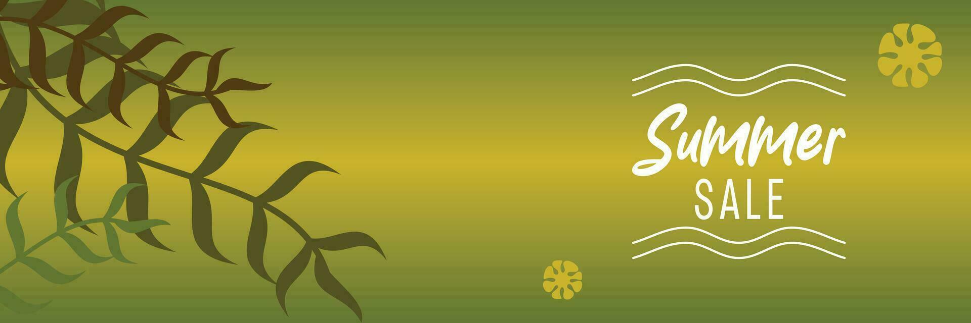 summer sale background, gradient color with leaf ornament. vector for banners, greeting cards, posters, presentations, flyers, social media.
