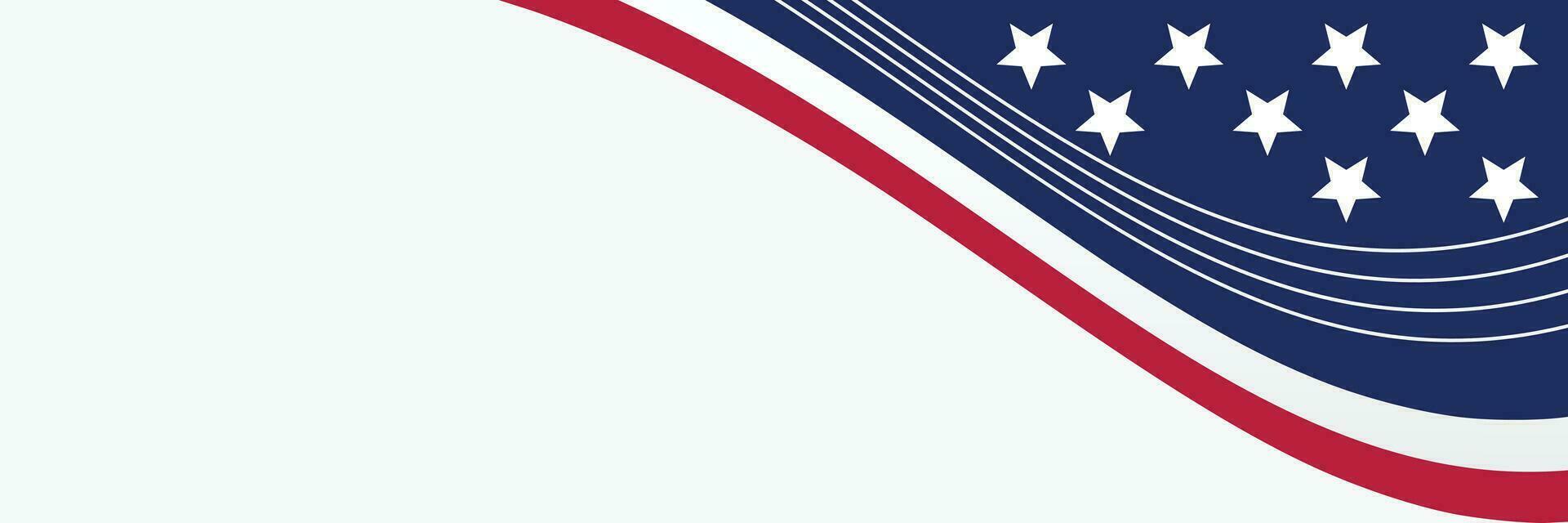 american independence day background, with decorated flag and free space for text. vector design for banner, greeting card, brochure, web, social media.