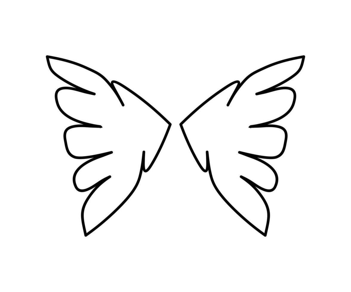 Wings icon simple line design. Wings badge on a white background. Vector illustration.